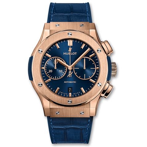 hublot classic fusion chronograph gold blue red stripe|Hublot classic fusion original.